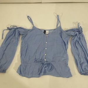 H&M Striped blue/white long sleeve top size 2